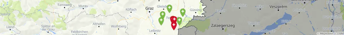 Kartenansicht für Apotheken-Notdienste in der Nähe von Feldbach (Südoststeiermark, Steiermark)